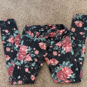 Big Star Black Floral Women's Skinny Jeans